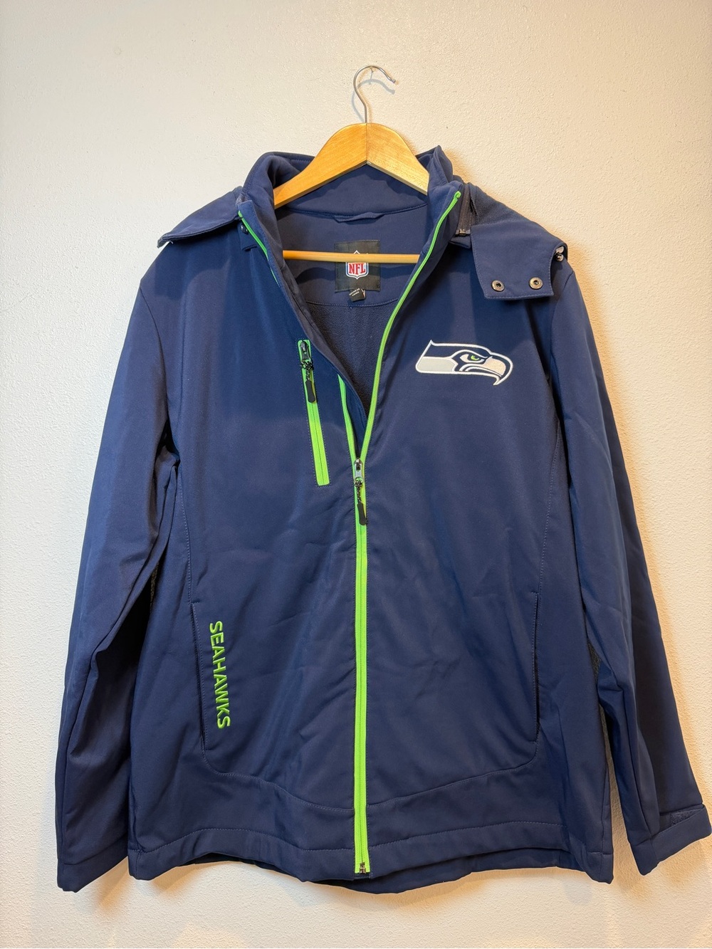 G-III SEATTLE SEAHAWKS FLEECE LINED ALL-WEATHER Softshell Jacket Size Large